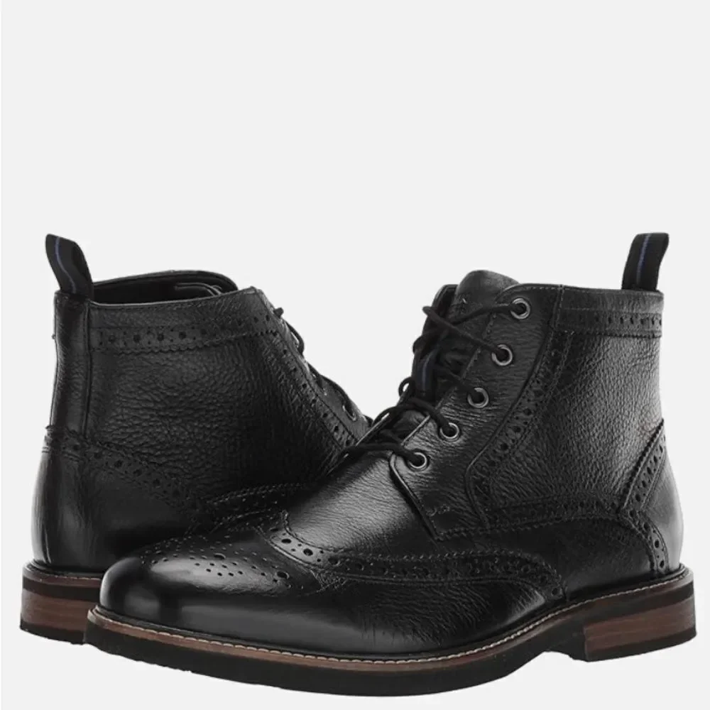 EUC Nunn Bush Odell Wingtip Chukka Black Boot Size 10.5W.
